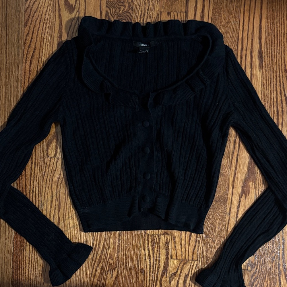 Forever 21 Black Ribbed Sweater